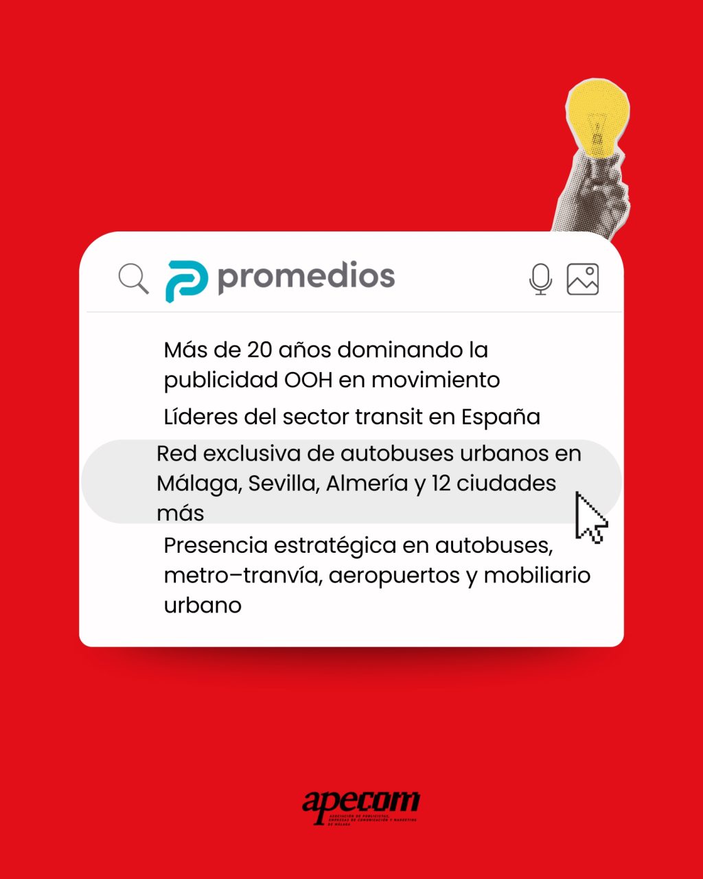 Instagram post from apecom_malaga. This post is in position 1.